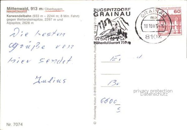 Mittenwald Bayern Karwendelbahn gegen Wettersteinspitze u – Bild 2