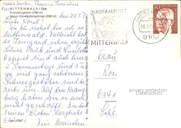 Mittenwald Bayern Kranzbergbahn gegen Karwendelgebirge Wi – Bild 2