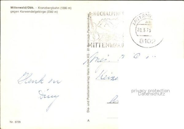 Mittenwald Bayern Kranzbergbahn gegen Karwendelgebirge Wi – Bild 2