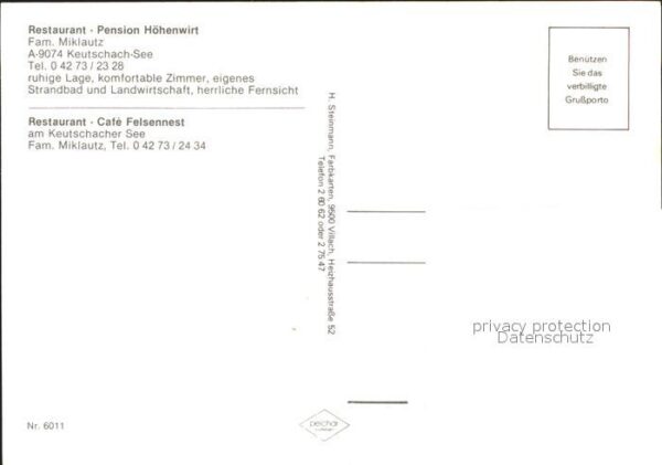 Keutschach See Pension Höhenwirt Restaurant Felsennest – Bild 2