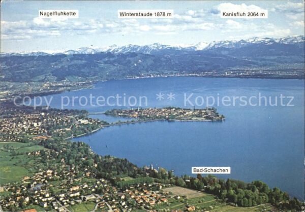 Lindau Bodensee Bad Schachen Fliegeraufnahme Alpenpanor