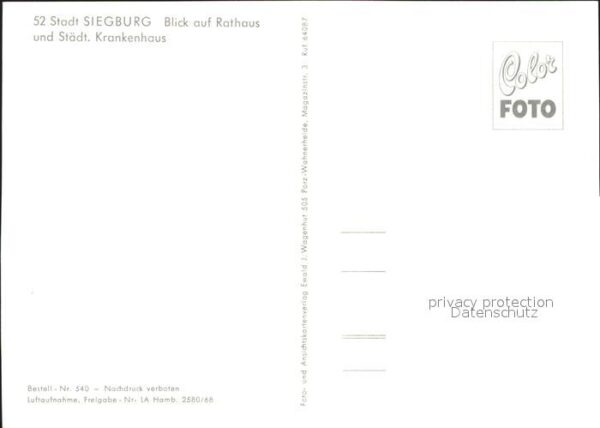 Siegburg Fliegeraufnahme Rathaus Krankenhaus – Bild 2