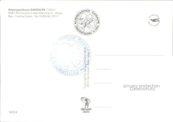 Reichenbach Oberstdorf Alpengasthaus Gaisalpe Rubihorn Rodelba – Bild 2