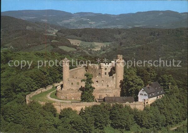 Bensheim Bergstrasse Fliegeraufnahme Burgruine Auerbacher Sc