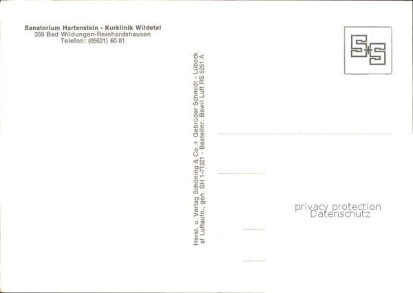 Reinhardshausen Sanatorium Hartenstein Kurklinik Wildet – Bild 2