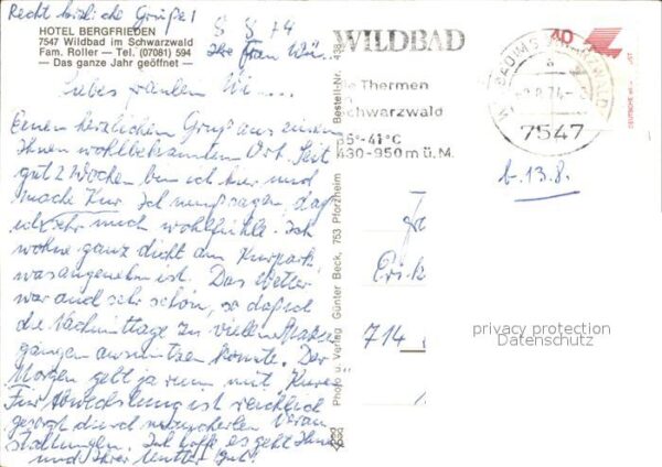 Wildbad Schwarzwald Hotel Bergfrieden – Bild 2