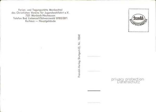 Monbach-Neuhausen Enzkreis Ferien- Tagungsstätte Monbachtal Kurhau – Bild 2