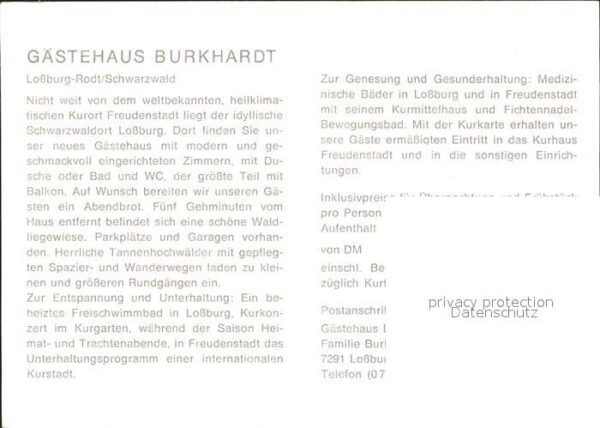 Lossburg Gästehaus Burkhardt – Bild 2
