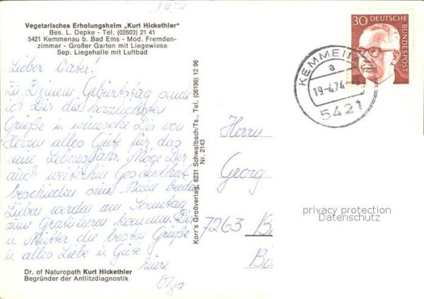 Kemmenau Kurt Hickethler Erholungsheim – Bild 2