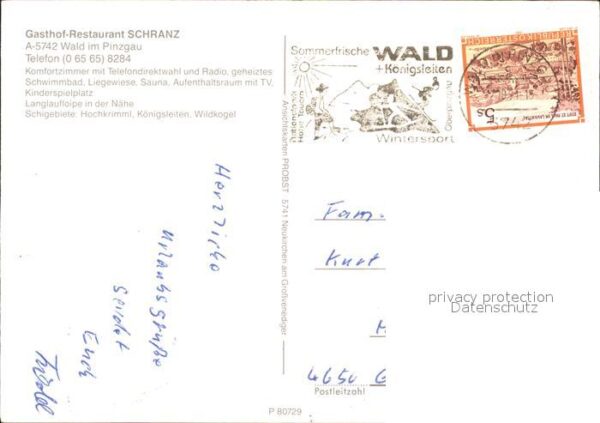 Wald Pinzgau Gasthof Restaurant Schranz – Bild 2