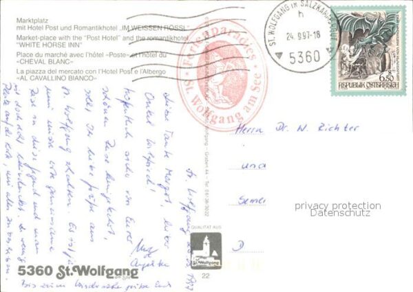 St Wolfgang Wolfgangsee Marktplatz Hotel Post Romantikhotel Im – Bild 2