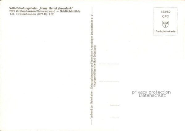 Grafenhausen Schwarzwald VdH Erholungsheim Haus Heilmkehrerdank – Bild 2