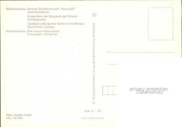 Balatonszemes Kinderheim Bergleute Borsod Kohlengrube – Bild 2