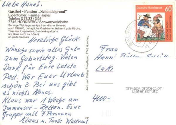 Hornberg Schwarzwald Gasthof Pesion Schondelgrund – Bild 2