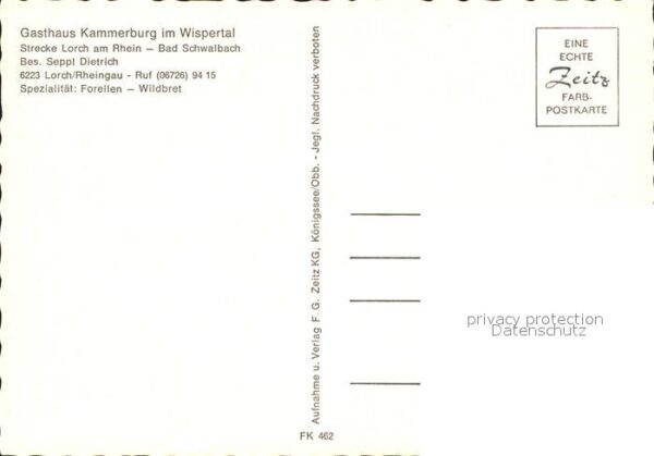 Lorch Rheingau Gasthaus Kammerburg Wispertal – Bild 2