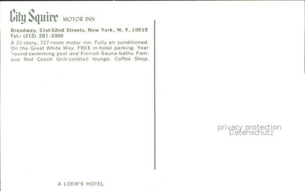 New York City City Squire Motot Inn Broadway – Bild 2
