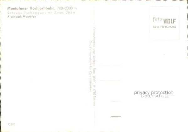 Tschagguns Vorarlberg Montafoner Hochjochbahn – Bild 2