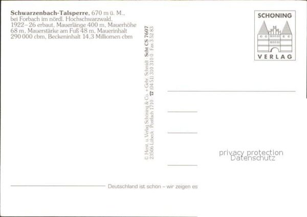 Forbach Baden Fliegeraufnahme Schwarzenbach-Talsperre – Bild 2