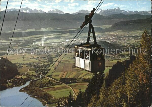 Ossiachersee Seilbahn mit Villach und Alpen