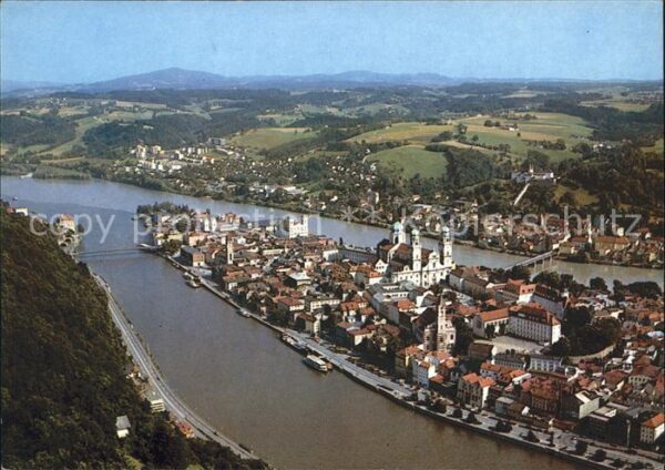 Passau Fliegeraufnahme Dreiflüssestadt Donau I