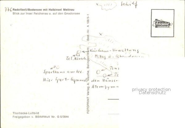 Radolfzell Bodensee Fliegeraufnahme mit Halbinsel Mettnau – Bild 2