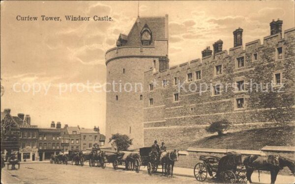 Windsor Castle Curfew Tower Pferdekutschen