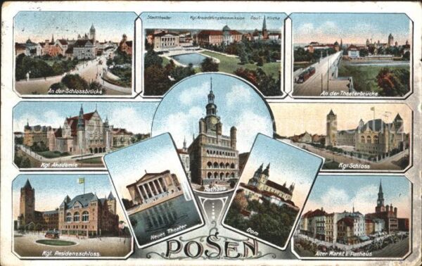 Posen Poznan Residenzschloss Schlossbrücke Theater D