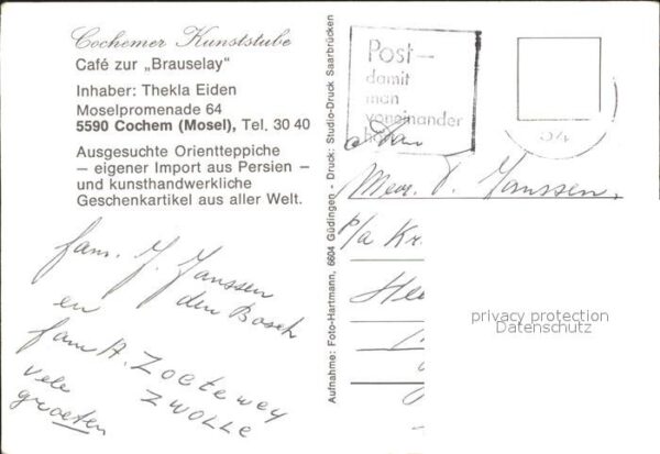 Cochem Mosel Cochemer Kunststube Cafe Zur Brauselay – Bild 2