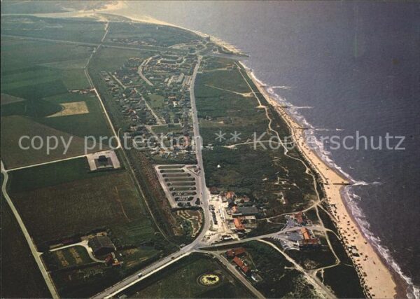 Cadzand Zeeland Fliegeraufnahme mit Strand Verhuur-Verk
