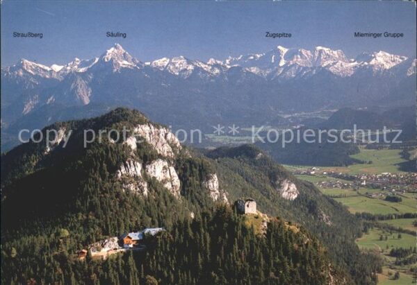 Pfronten Burghotel auf dem Falkenstein mit Alpen