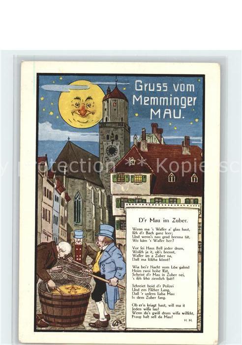 Memmingen Mau im Zuber Zeichnung