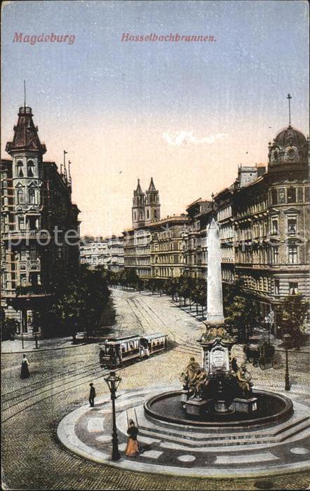 Magdeburg Hasselbachbrunnen Strassenbahn