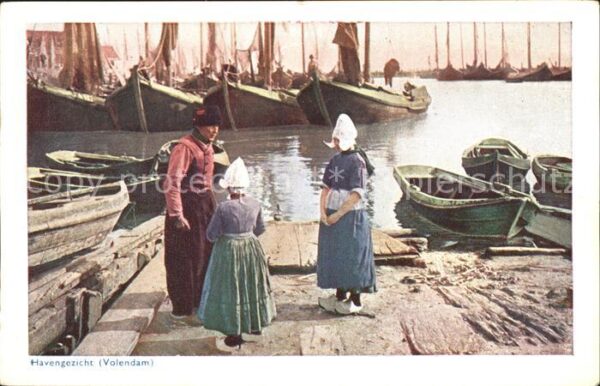 Volendam Hafen Tracht Boote