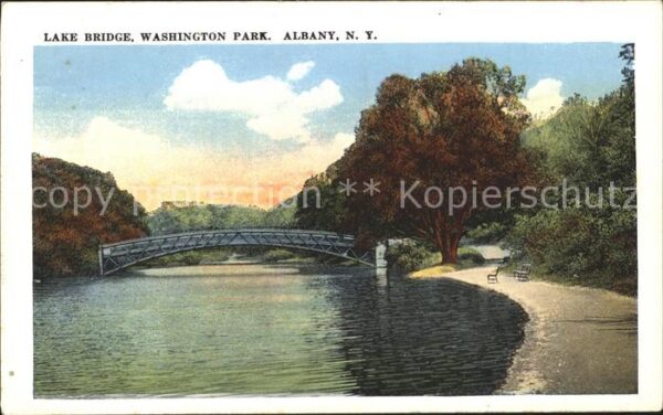 Albany New York Lake Bridge Washington Park