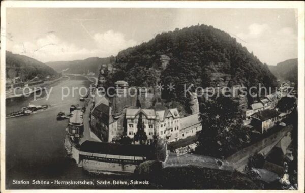 Herrnskretschen Boehmen Station Schöna