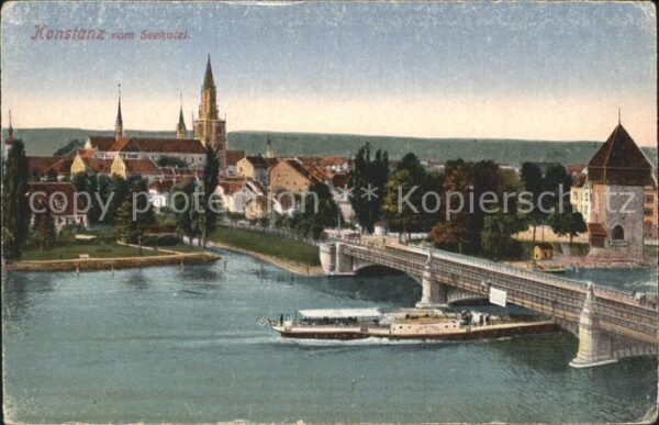 Konstanz Bodensee Blick vom Seehotel Brücke