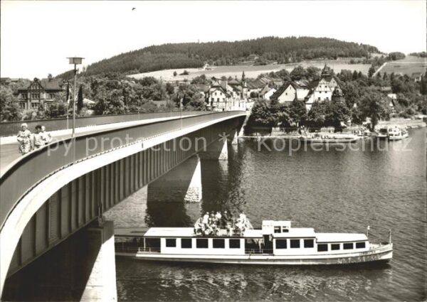 Saalburg Saale Brücke Schiff