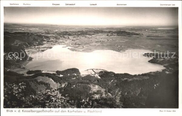 Kochelsee Blick von Kesselbergstrasse auf Staffel