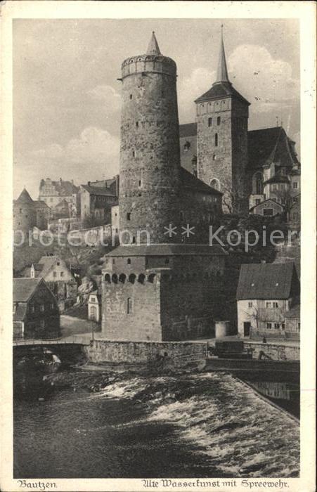 Bautzen alte Wasserkunst mit Spreewehr