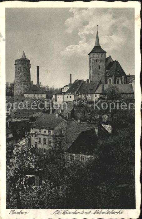 Bautzen alte Wasserkunst mit Nickolaikirche