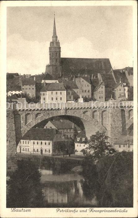 Bautzen Petrikirche mit Kronprinzenbrücke