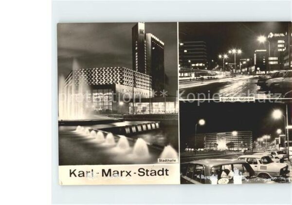 Karl-Marx-Stadt Stadthalle Strasse der Nationen bei Nac