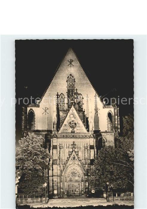 Leipzig Thomaskirche bei Nacht