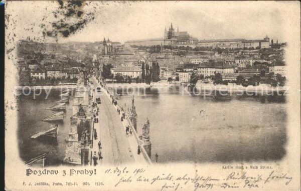 Praha Prahy Prague Stadtansicht Brücke
