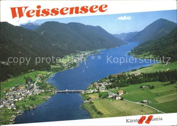 Weissensee Kaernten Fliegeraufnahme