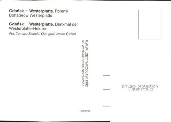 Gdansk Westerplatt Helden Denkmal – Bild 2