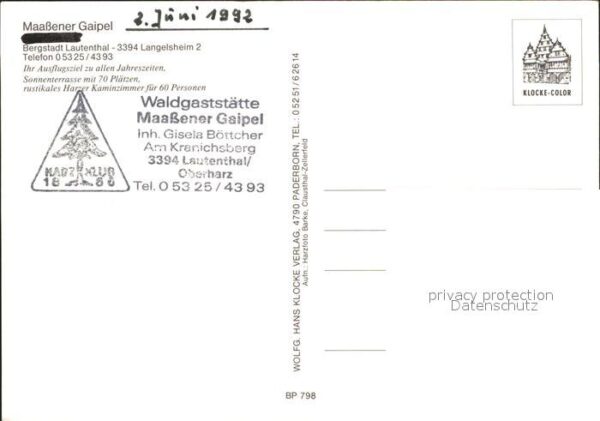 Lautenthal Harz Waldgaststätte Maassener Gaipel – Bild 2