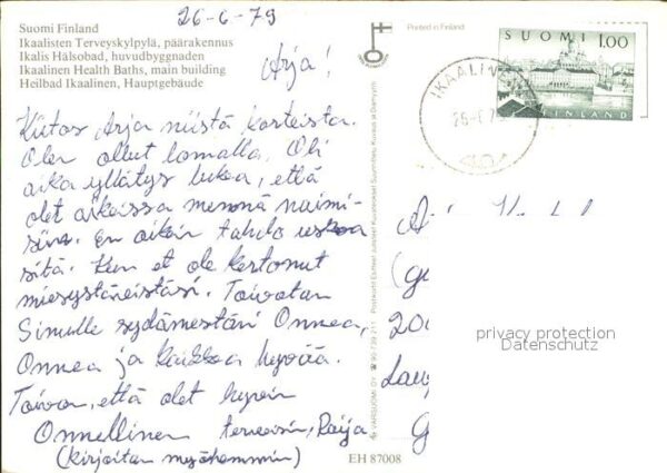 Suomi Finnland Heilbad Ikaalinen Hauptgebäude – Bild 2