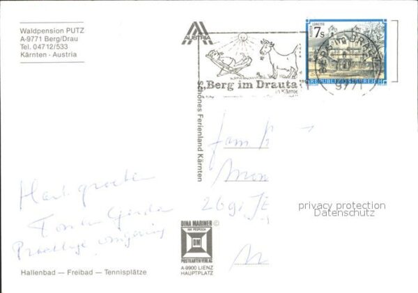 Berg Drautal Waldpension Putz Dorfpartie Kirche – Bild 2