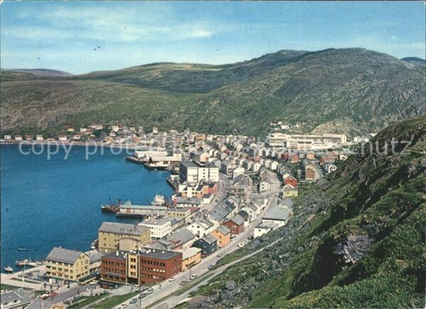Hammerfest Udsikt over verdena nordligste by Norwa